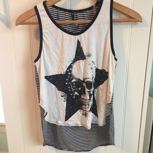 NWT studded skull cut out tank